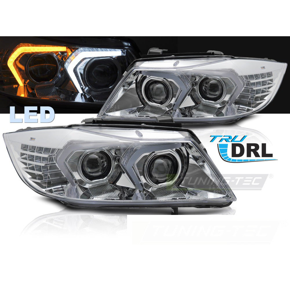 Full LED Fari Cromato per BMW E90/E91 (2005-2008) Anteriore Luci LED