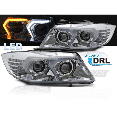 Full LED Fari Cromato per BMW E90/E91 (2005-2008) Anteriore Luci LED