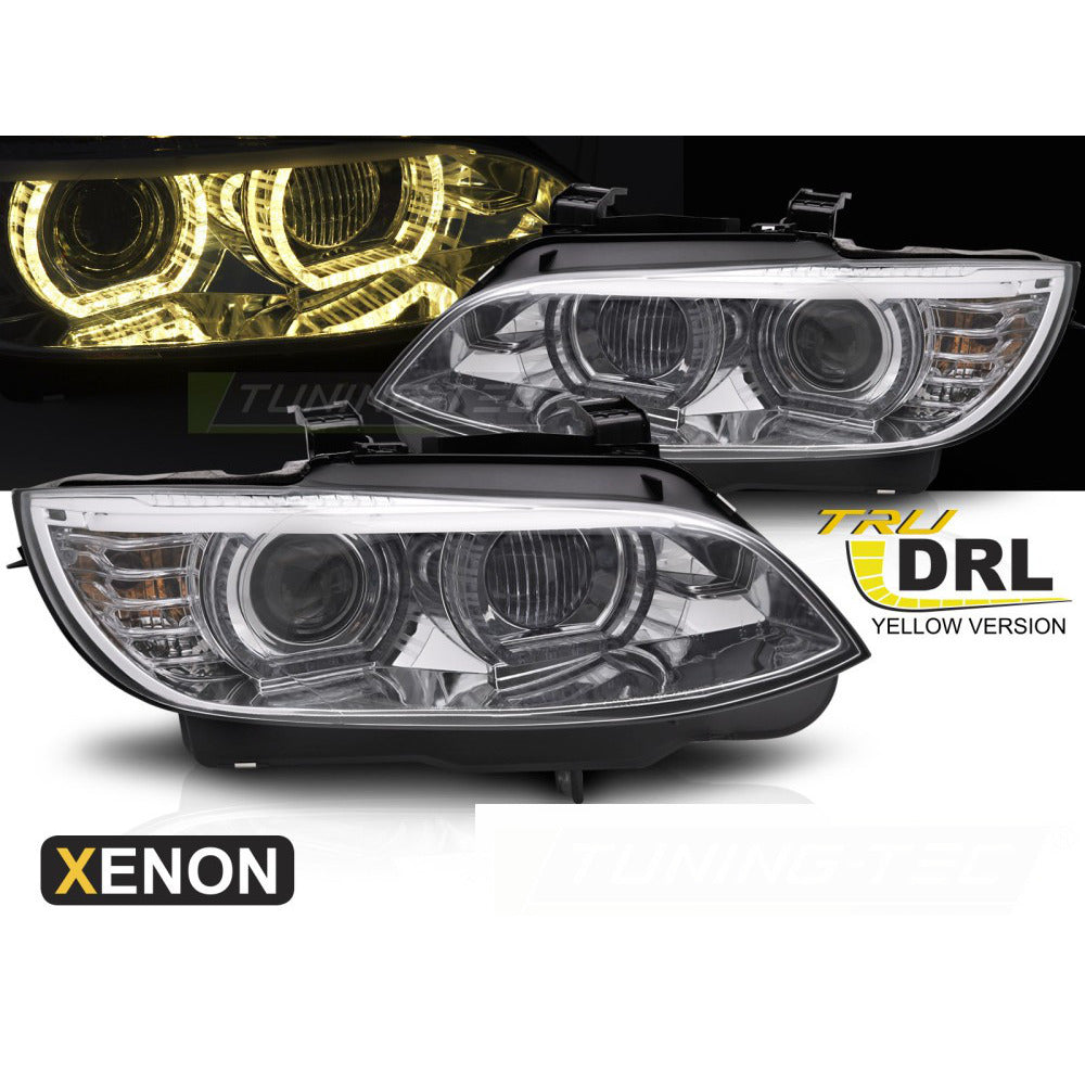 Xenon Fari Giallo LED Cromato DRL per BMW Serie 3 E92 (06-10)