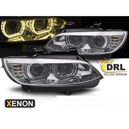 Xenon Fari Giallo LED Cromato DRL per BMW Serie 3 E92 (06-10)