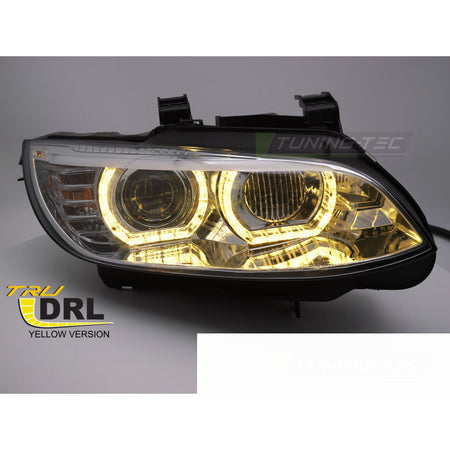 Xenon Fari Giallo LED Cromato DRL per BMW Serie 3 E92 (06-10)