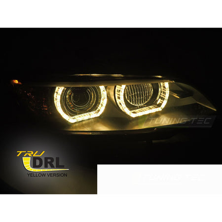 Xenon Fari Giallo LED Nero DRL per BMW Serie 3 E92 (06-10) Luci Diurne