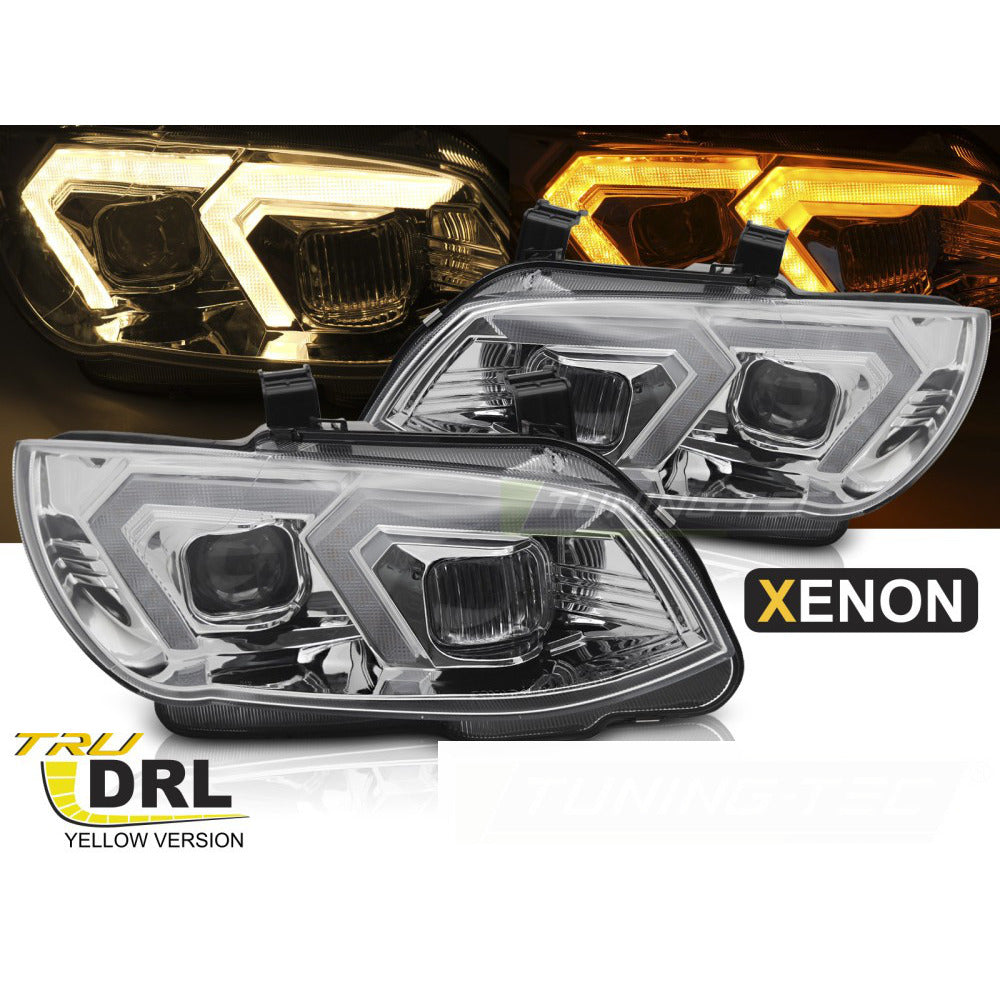 Xenon Fari Giallo LED Cromato DRL per BMW Serie 3 E92 (2010-2013)