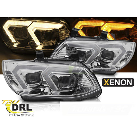 Xenon Fari Giallo LED Cromato DRL per BMW Serie 3 E92 (2010-2013)