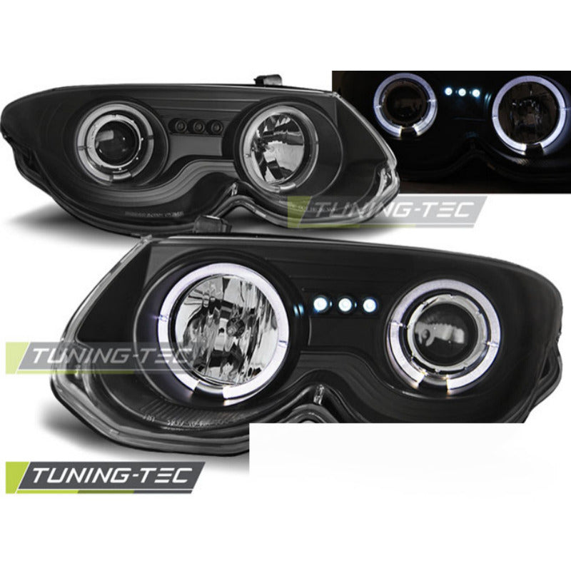 Chrysler 300 M 99-04 Angel Eyes Nero Fanali Universali Anteriori LED