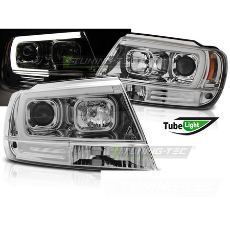 Fari Anteriori Tubolari Cromati per Jeep Grand Cherokee (99-05.05)