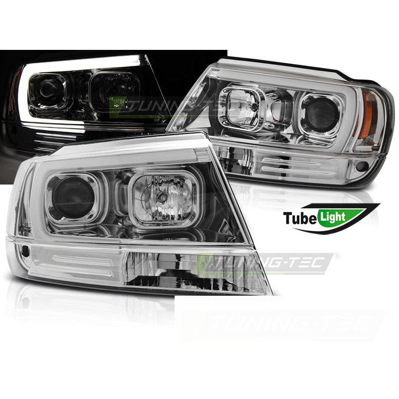Fari Anteriori Tubolari Cromati per Jeep Grand Cherokee (99-05.05)