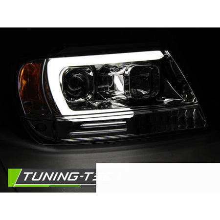 Fari Anteriori Tubolari Cromati per Jeep Grand Cherokee (99-05.05)