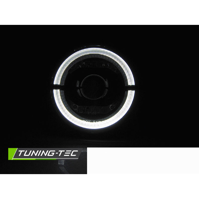 Jeep Wrangler Tj/ Lj/ Jk 96-18 Angel Eye LED Nero Anteriore Luci a LED Nere