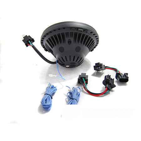 Jeep Wrangler Tj/ Lj/ Jk 96-18 Angel Eye LED Nero Anteriore Luci a LED Nere
