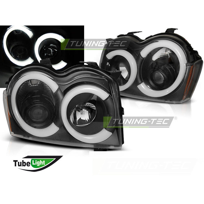 Jeep Grand Cherokee 05-08 Fari Tubolari Neri Anteriori Accessori Tuning