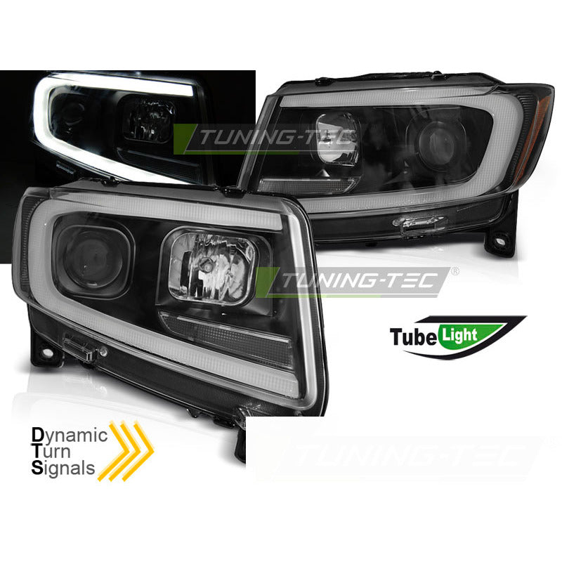 Jeep Grand Cherokee 11-13 Fari LED Tubolari Neri Sequenziali per SUV