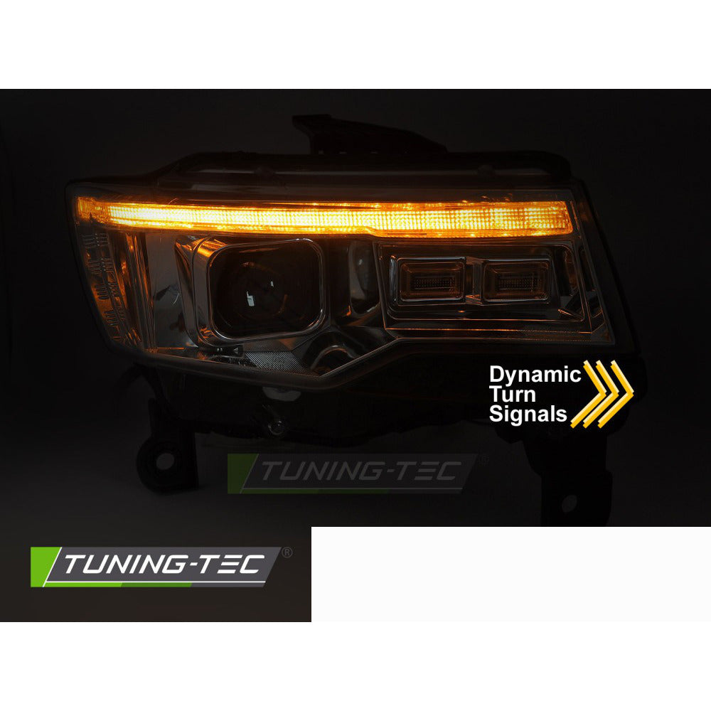 Jeep Grand Cherokee 14-21 Luci a Tubo Cromate Sequenziali per Esterni