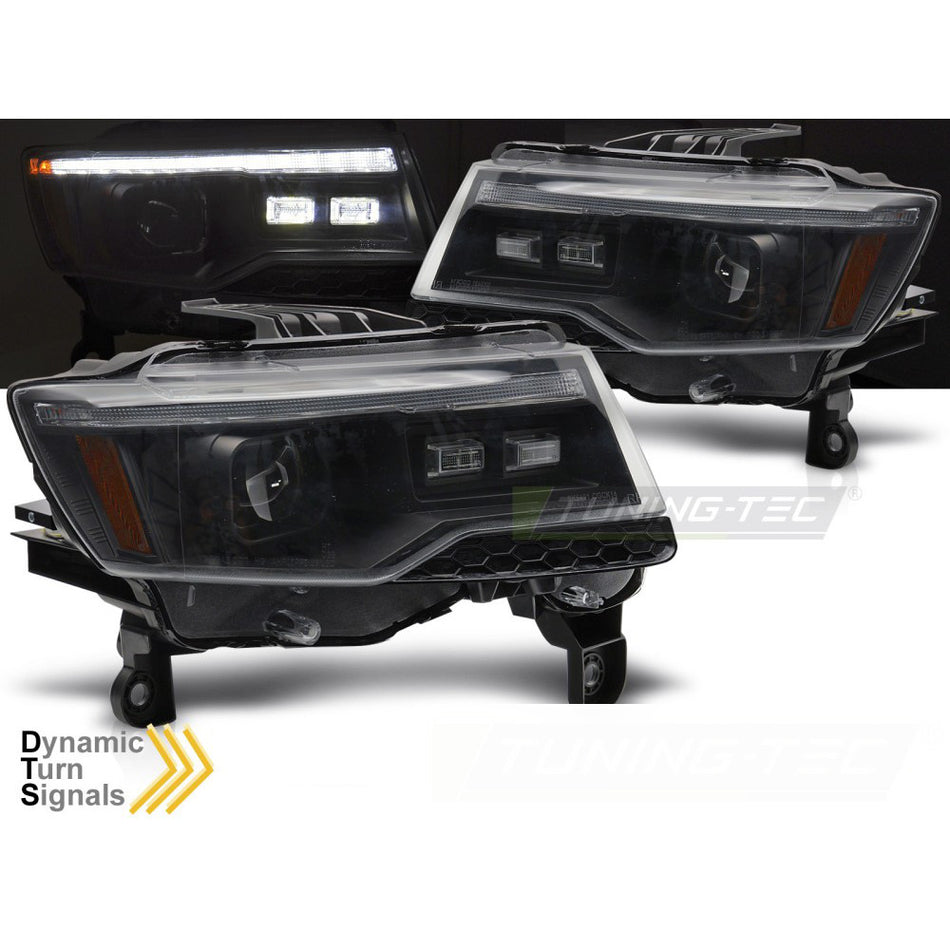 Jeep Grand Cherokee 14-21 Fari Tubolari Neri Sequenziali per Jeep Grand Cherokee