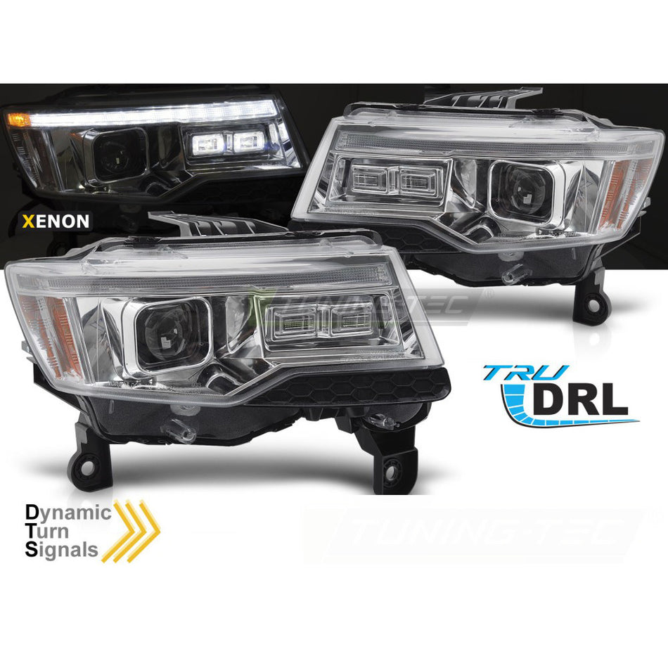 Jeep Grand Cherokee 14-21 Kit Fari allo Xeno a Tubo Cromato Sequenziale