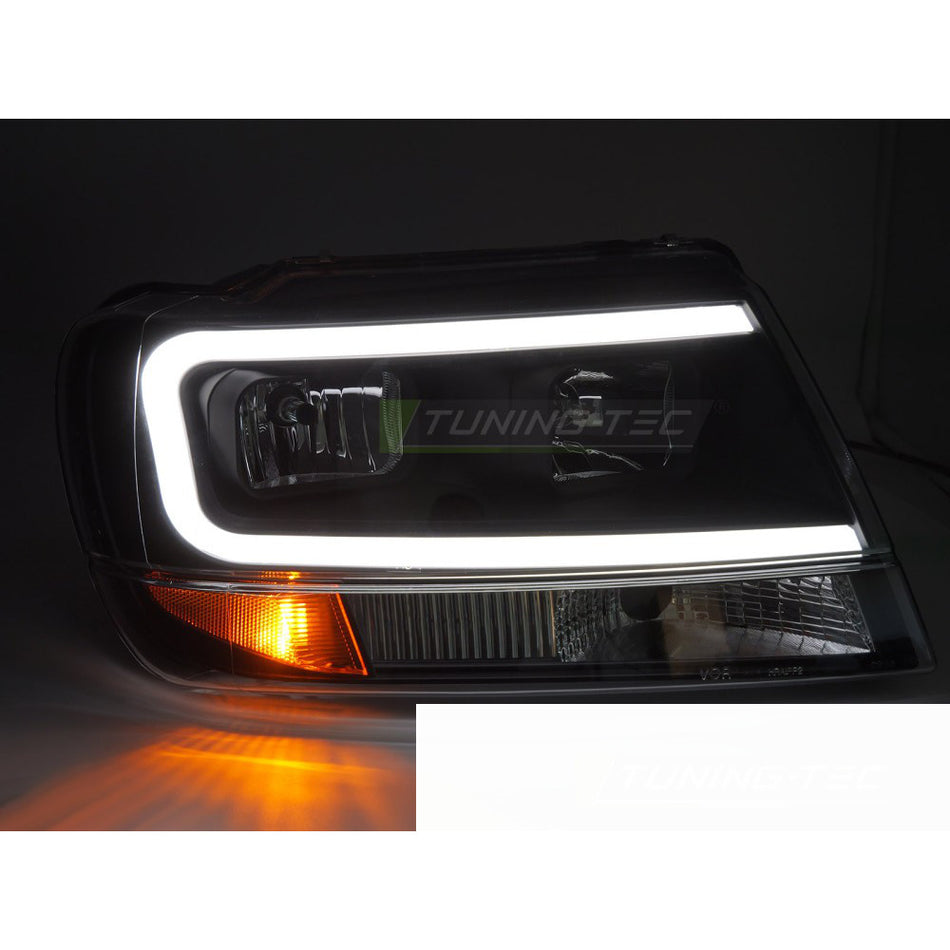 Fari Anteriori Tubolari Neri per Jeep Grand Cherokee (99-05)