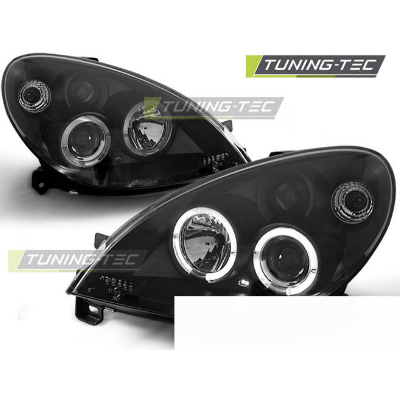 Citroen Xsara 00-04 Angel Eyes Nero Fari Anteriori a LED Scuri 2 Pezzi