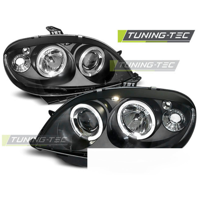 Citroen Saxo 09.99-06.03 Fanali Angel Eyes Neri Anteriori LED 2 Pezzi