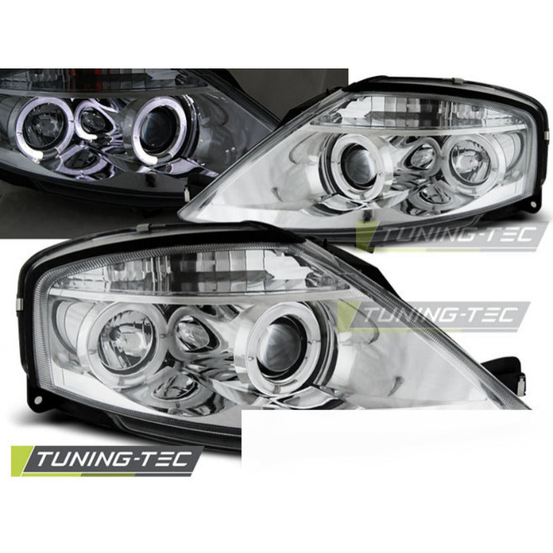Citroen C3 03.02-09 Fanali Angel Eyes Cromato Anteriori Finitura Cromo