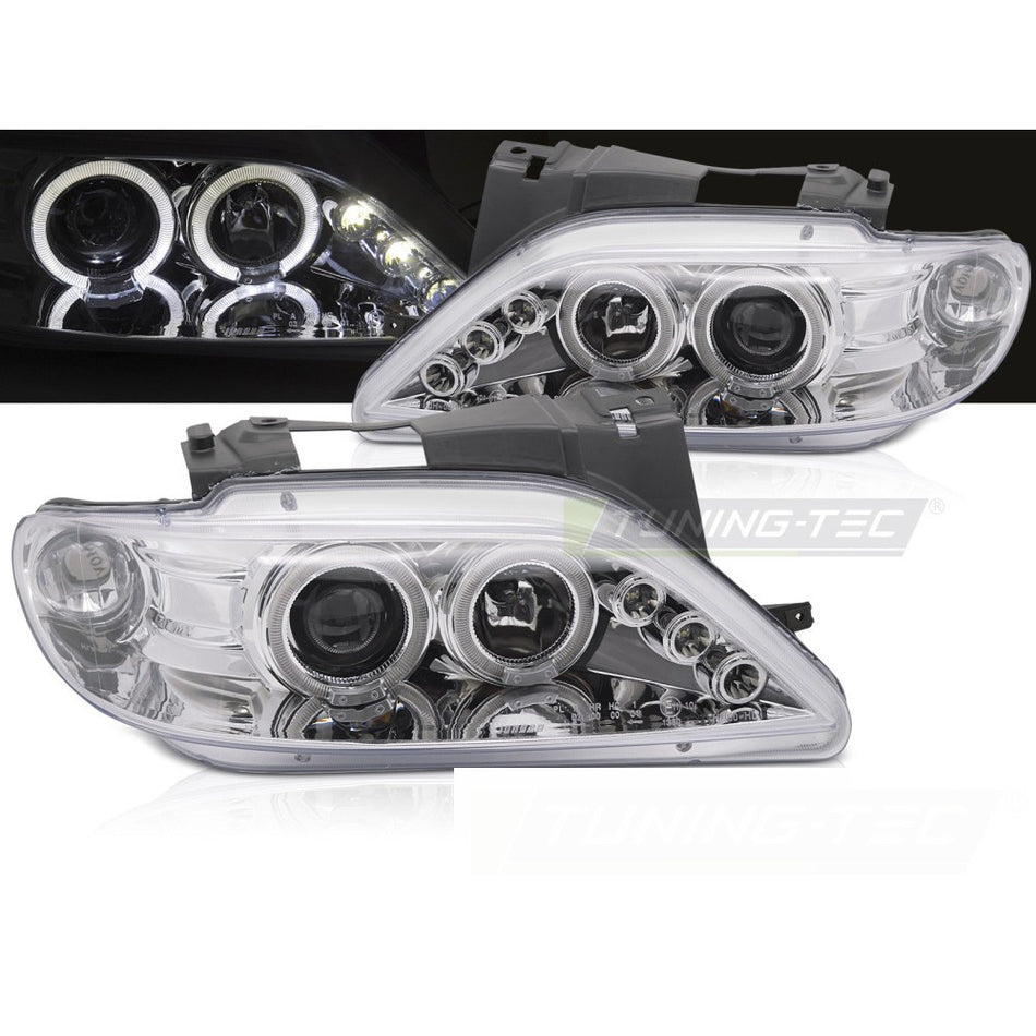 Citroen Xsara 97-00 Angel Eyes Cromato Fari Anteriori LED Luci Diurne