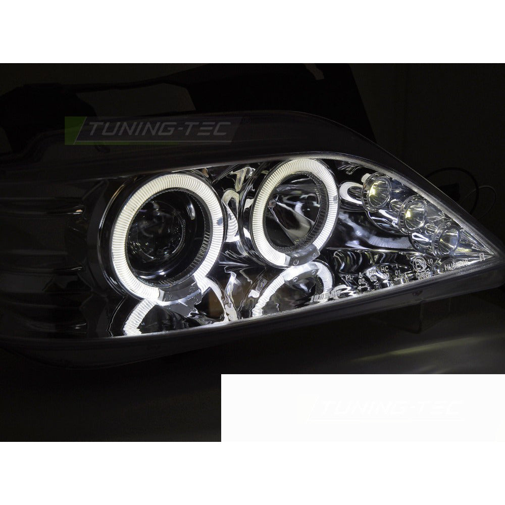 Citroen Xsara 97-00 Angel Eyes Cromato Fari Anteriori LED Luci Diurne
