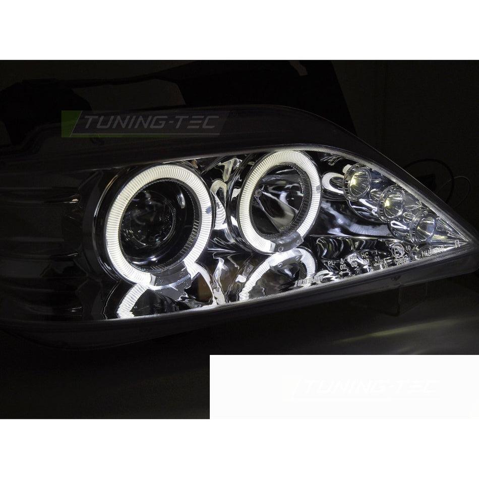 Citroen Xsara 97-00 Angel Eyes Cromato Fari Anteriori LED Luci Diurne