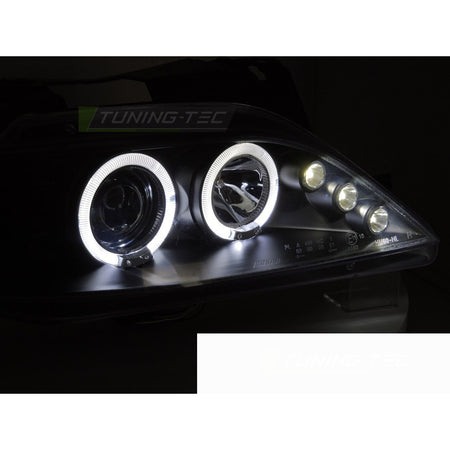 Citroen Xsara 97-00 Angel Eyes Nero Fanali Anteriori LED Fumè 2 Pezzi