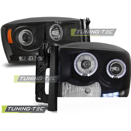 Dodge Ram 06-08 Angel Eyes Nero Fari Anteriori LED Universali Design