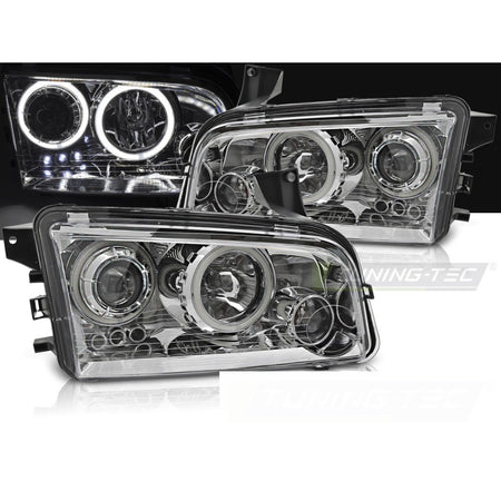 Dodge Charger Lx 06-10 Angel Eyes CCFL Cromato Fari Anteriori a LED Universali