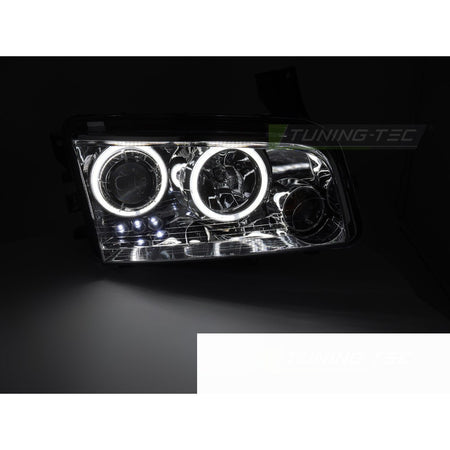Dodge Charger Lx 06-10 Angel Eyes CCFL Cromato Fari Anteriori a LED Universali