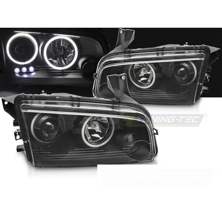 Dodge Charger Lx 06-10 Angel Eyes Neri per Estetico Auto Tuning