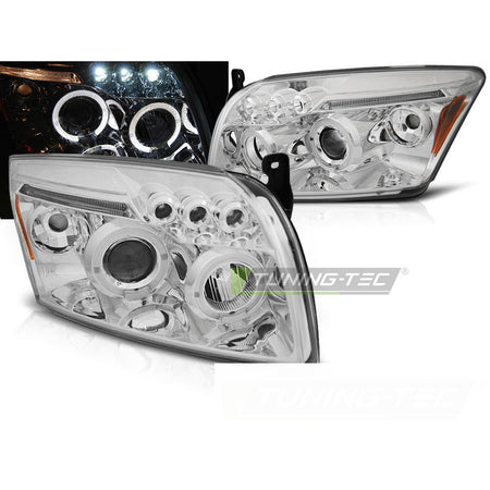 Dodge Caliber 06-12 Angel Eyes Cromato Fari Anteriori a LED Universali