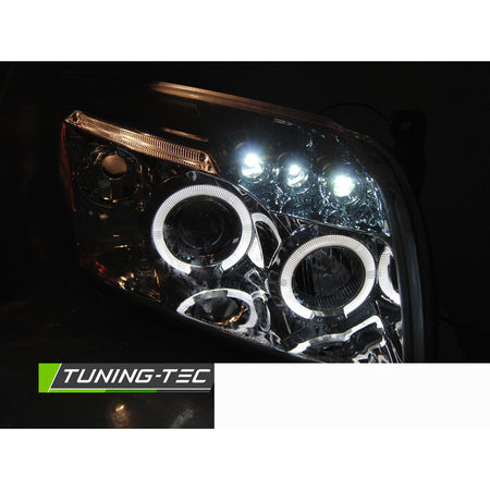 Dodge Caliber 06-12 Angel Eyes Cromato Fari Anteriori a LED Universali