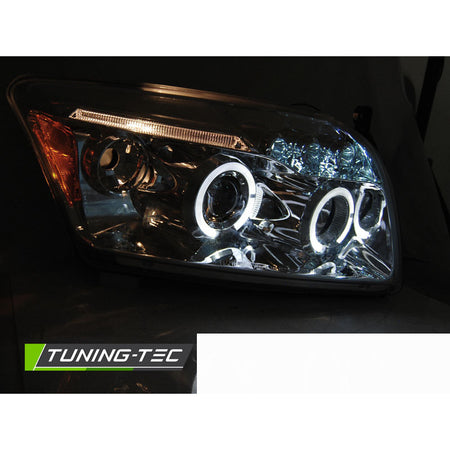 Dodge Caliber 06-12 Angel Eyes Cromato Fari Anteriori a LED Universali