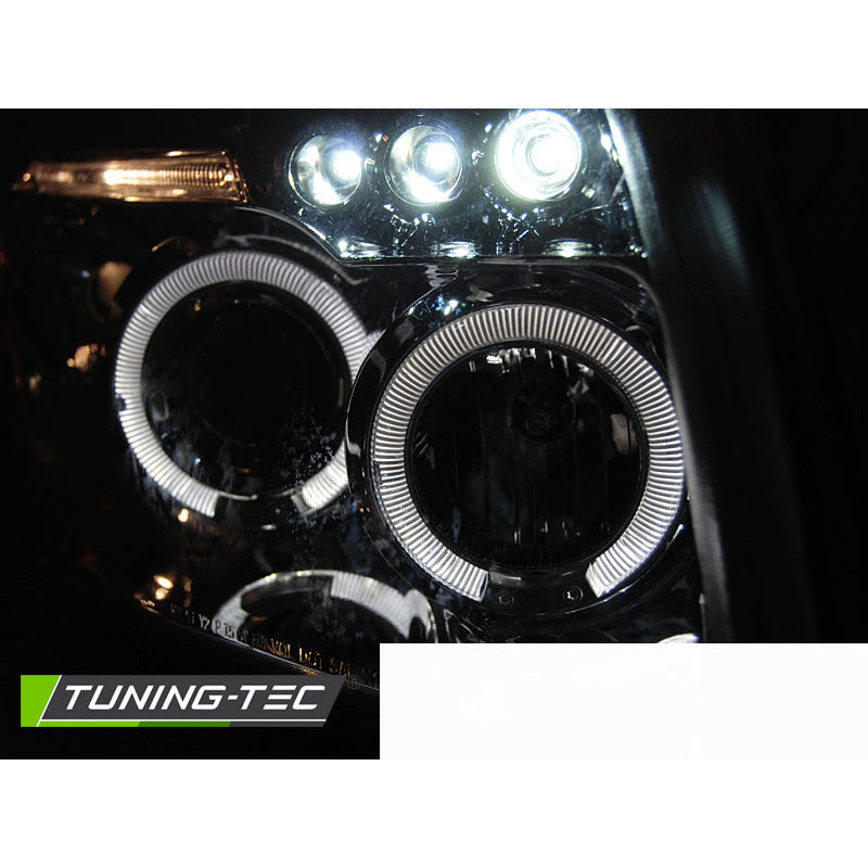 Dodge Caliber 06-12 Angel Eyes Cromato Fari Anteriori a LED Universali