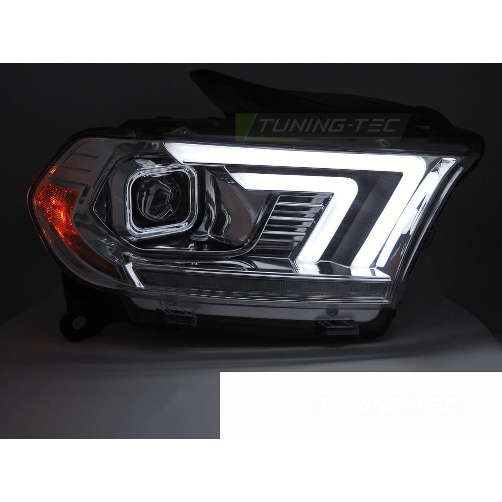Fari Cromato Tube Sequenziali per Dodge Durango (2010-2013) - Fanali Anteriori