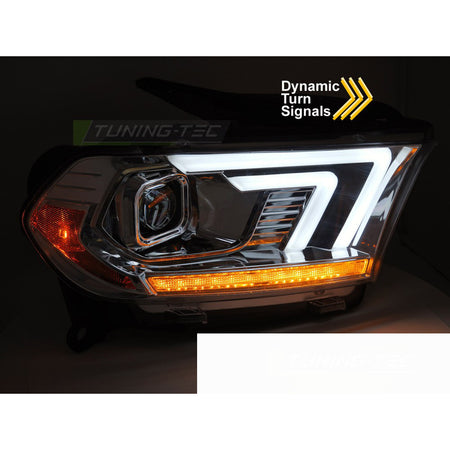Fari Cromato Tube Sequenziali per Dodge Durango (2010-2013) - Fanali Anteriori