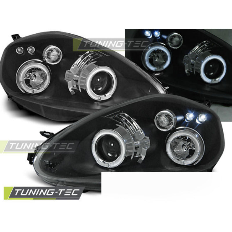 Fiat Grande Punto 09.05-08 Fanali Angel Eyes Neri per Ottimizzazione Luce