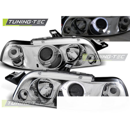 Fiat Punto 1 11.93-09.99 Angel Eyes Cromato Fari Anteriori LED Luci Diurne