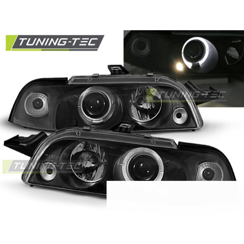Fiat Punto 1 11.93-09.99 Fanali Angel Eyes Neri Anteriori LED Tuning