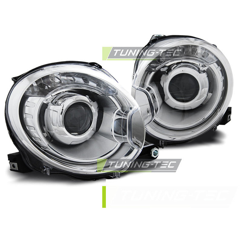 Projector Fari Cromato per Fiat 500 (2007-2015) - Fanali Anteriori