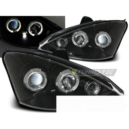 Ford Focus 10.98-10.01 Fanali Angel Eyes Neri per Auto Tuning Accessori