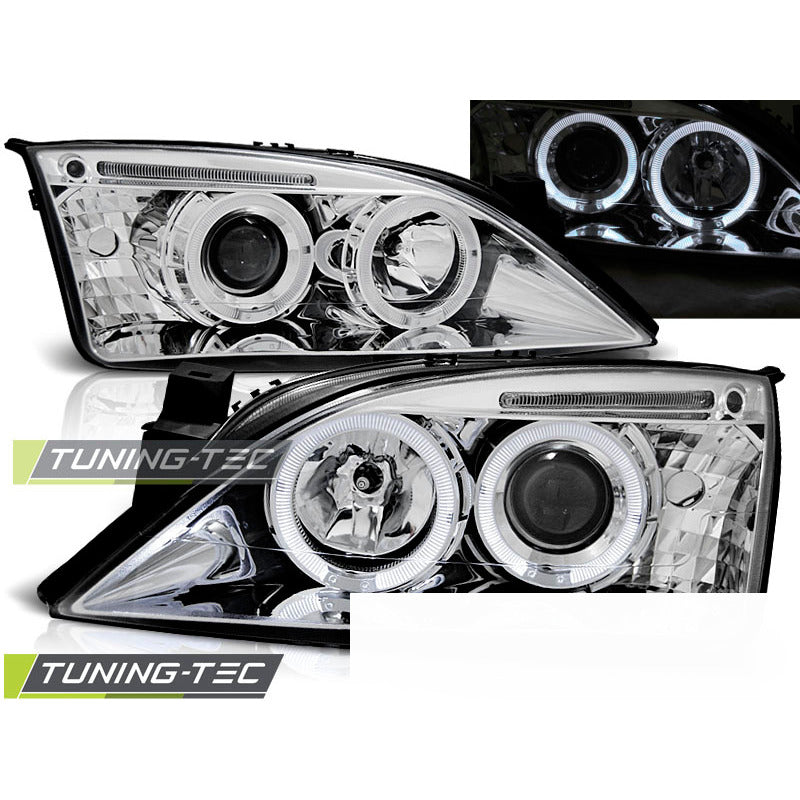 Ford Mondeo 09.00-05.07 Fanali Angel Eyes Cromato Anteriore Sinistro Destro