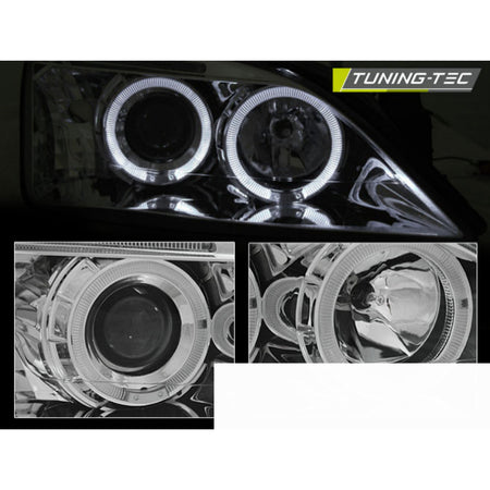 Ford Mondeo 09.00-05.07 Fanali Angel Eyes Cromato Anteriore Sinistro Destro
