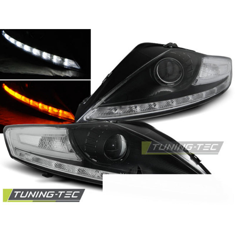 Ford Mondeo 07-10 Indicatori LED Neri Daylight Anteriori per Berlina e Station