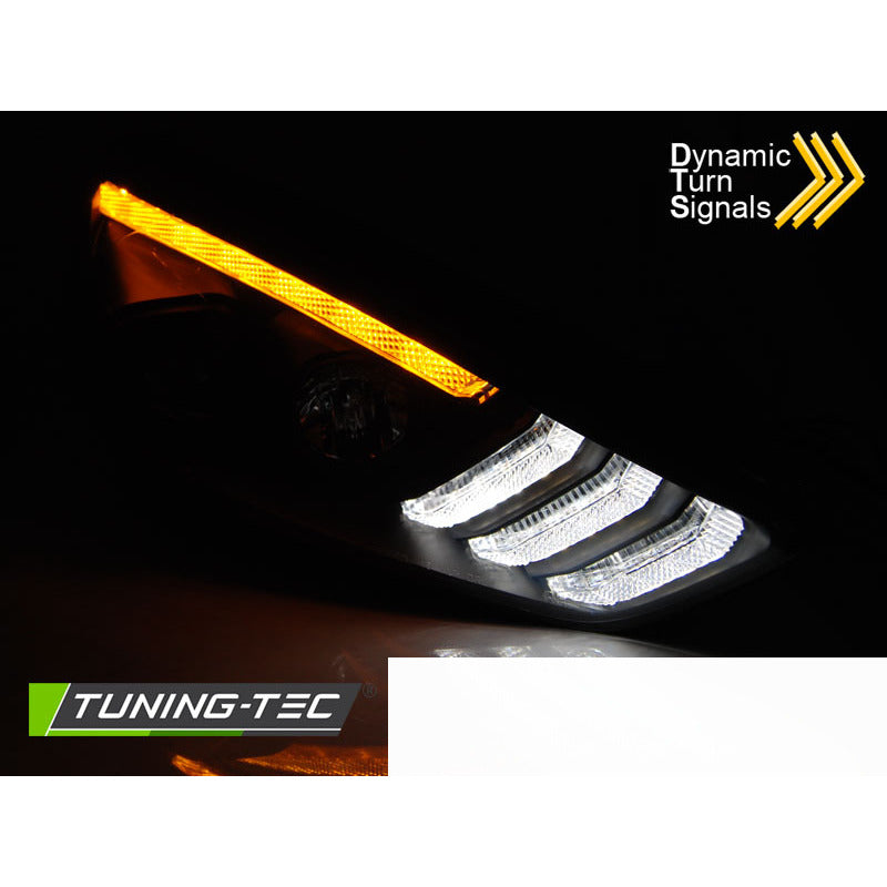 Ford Focus MK3 15-18 Indicatori Sequenziali LED DRL Neri per Fari Anteriori