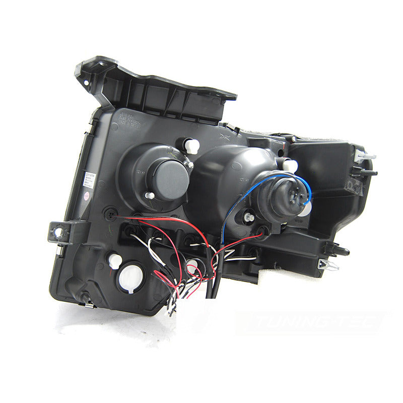 Ford F150 08-14 Fanali Angel Eyes Neri per MK12, Luci Anteriori LED