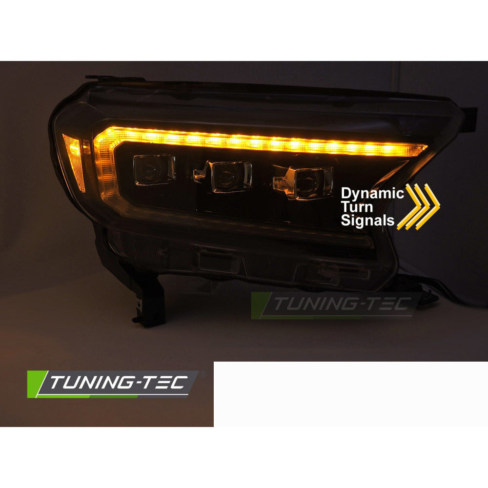 Fari Anteriori LED Neri per Ford RANGER V (2016-2022)