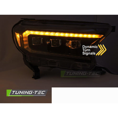 Fari Anteriori LED Neri per Ford RANGER V (2016-2022)