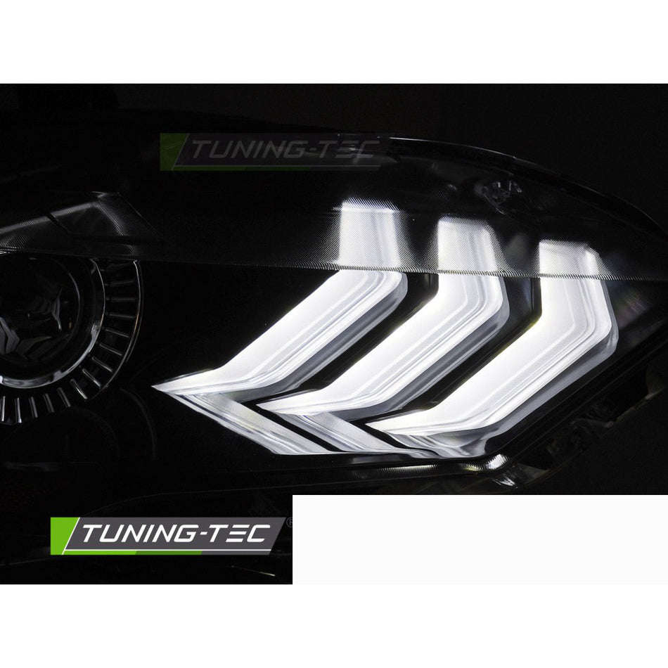 LED Fari Rgb DRL Nero per Ford Mustang (2018-2021) Luci Diurne